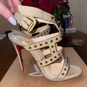 Christian Louboutin beige sandals sz 37.5